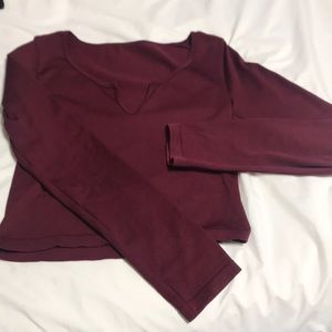 MAROON  long sleeve top